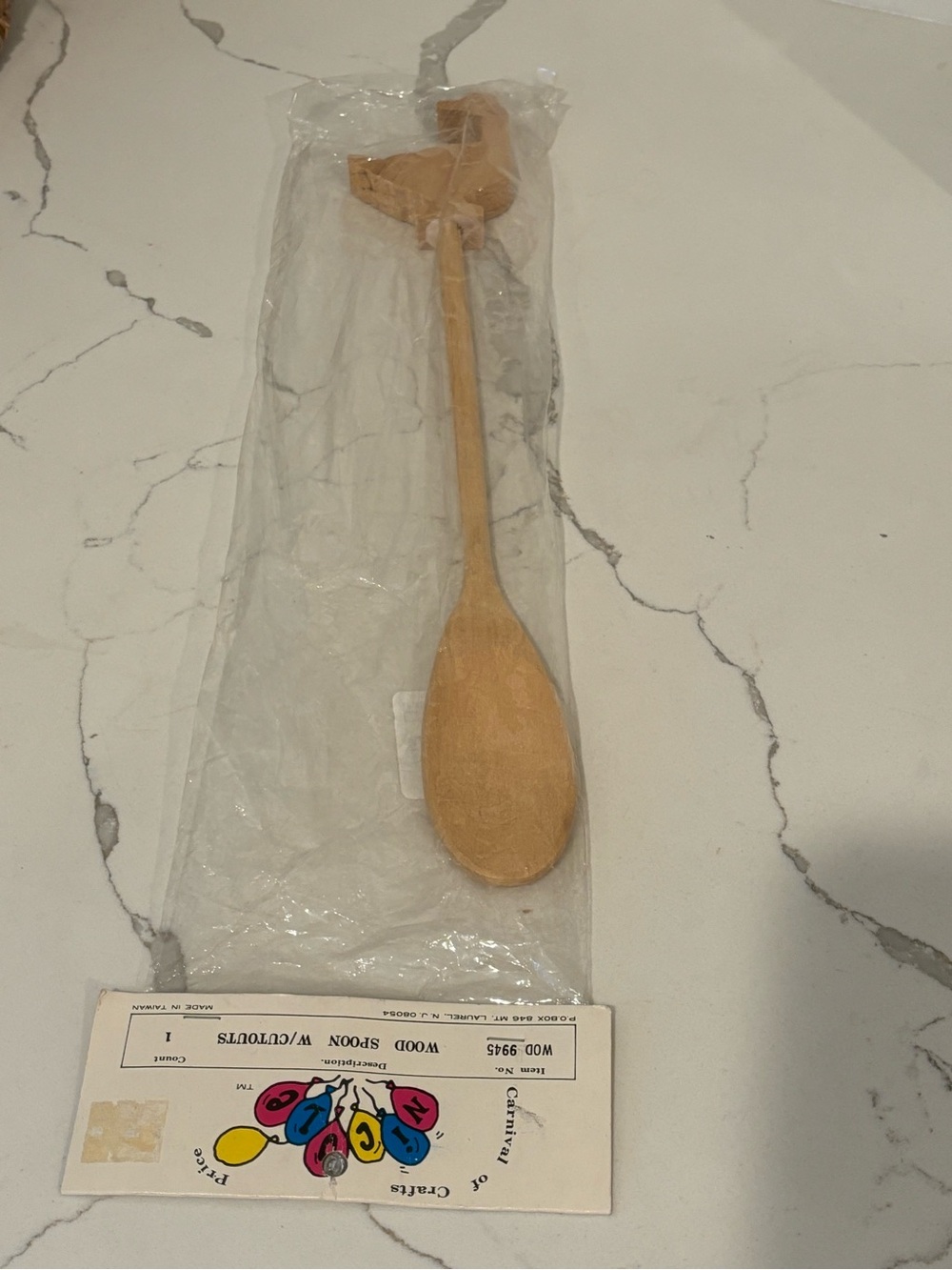 Vintage Carnival of Crafts SEALED Wooden Spoon with Goose Handle Cutout WOD 9945